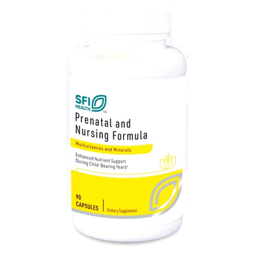 Klaire Labs SFI Health Prenatal & Nursing Multivitamin - Postnatal & Prenatal Vitamins for Women with Iron - Complete Nutritional Support During Preconception, Pregnancy & Breastfeeding (90 Capsules)