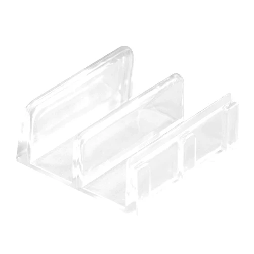 Prime-Line M 6059 Sliding Shower Door Bottom Guide, 1/2 In. Channels, Plastic Construction, Clear, Adhesive Backing (2 Pack)