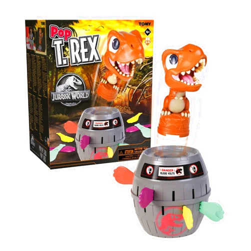 TOMY Pop Up T-Rex Board Game - Family and Preschool Kids Games for Family Game Night - Kids Activities and Jurassic World Toys - 2-4 Players - Ages 4 Years and Up