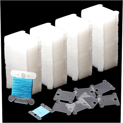 AcDesign 400 PCS Embroidery Floss Bobbins Embroidery Thread Organizer Plastic Floss Bobbins Embroidery Thread Cards for Cross Stitch