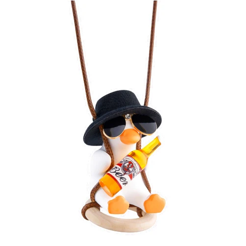 Skylar Swinging Duck Car Hanging Ornament – Cute Rearview Mirror Accessory for Cars & Trucks, Funny Car Decor Charm, New Driver Gift, Kawaii Dashboard Duck Decoration for Women & Men