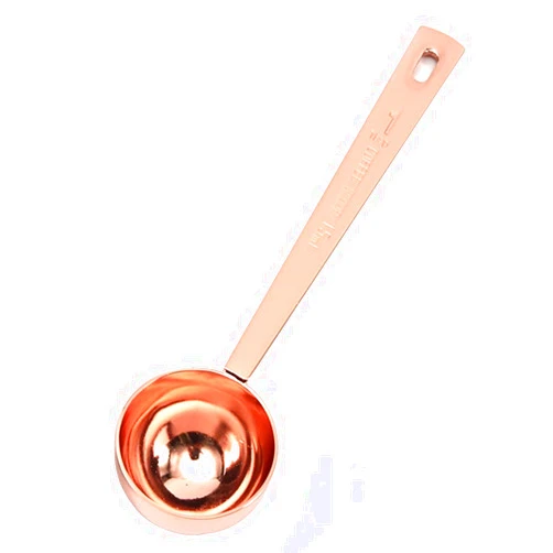 CISHNOU Rose Gold Coffee Scoops,Coffee Scoop for Ground Coffee, 1 PC 15 ML (1 TPSP) 304 Stainless Steel Coffee Spoons 1 Tablespoon Long Handle Tablespoon Fits Coffee Container for Ground Coffee