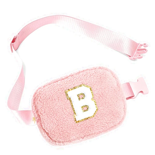 YOOLIFE Bridesmaid Gifts - Bridesmaid Proposal Gift Wedding Day, Bridal Shower Gifts, Maid of Honor Gifts, Bachelorette Party Decorations Favors, Pink Initial Crossbody Bag Belt Bag B