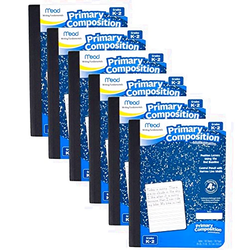 Mead Primary Composition Book, Ruled, 100 Sheets/200 Pages (09902), 6 Notebooks