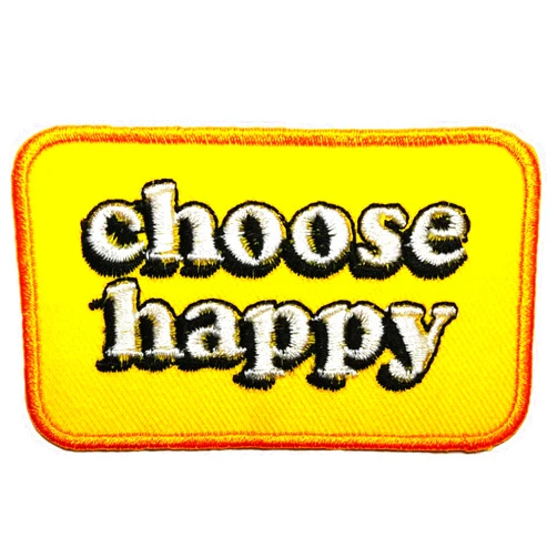 Nice Night Funny Slogan Patches Choose Happy Slogan Word Patches Appliques Fabric Decorating for Hat Cap Polo Backpack Clothing Jacket T-Shirt DIY Embroidered Iron On/Sew On Patch