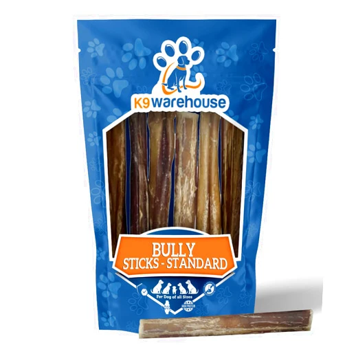 K9warehouse Bully Sticks for Dogs - Standard Size - 6 inch (12 Count)