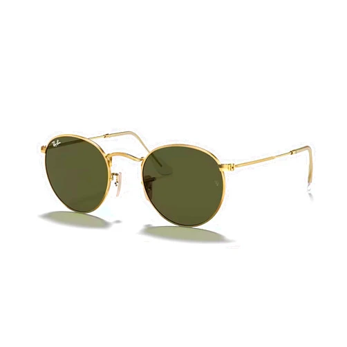 Ray-Ban RB3447 ROUND METAL Sunglasses For Men + BUNDLE with Designer iWear Eyewear Care Kit