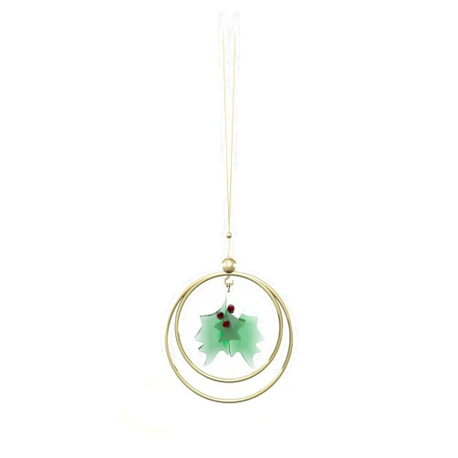 SWAROVSKI Holly Leaves Holiday Ornament, Clear Crystals