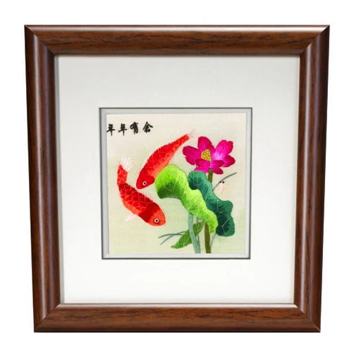 Ebherys Hunan Embroidery Art,Boatyard, Framed Hand Embroidery Artwork, Chinese Traditional Cutlture,Intangible Cultural Heritage Handmade Wall Art… (Prosperity)