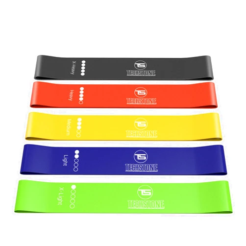 TechStone Resistance Bands Set for Men and Women, Pack of 5 Different Levels Elastic Band for Home Gym Long Exercise Workout – Great Fitness Equipment for Training, Yoga – Free Carrying Bag