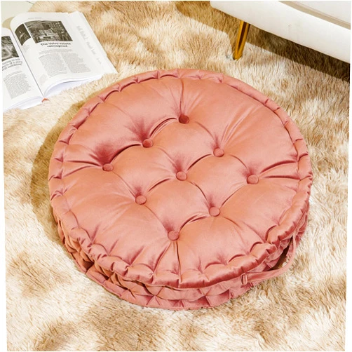 Sioloc Round Floor Pillows,Seating Cushion Floor Pillow Seating for Adults & Kids Bedroom,Thick Meditation Pillows Floor Cushion for Chair Sofa Yoga(Blush,23''X23'')