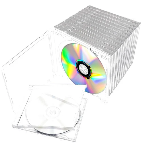 KeaJuidy 12 PCS Plastic CD Jewel Case 10.4 mm Standard CD DVD Cover Clear Single DVD Disc Case Transparent DVD Jewel Case for Protection Replacement