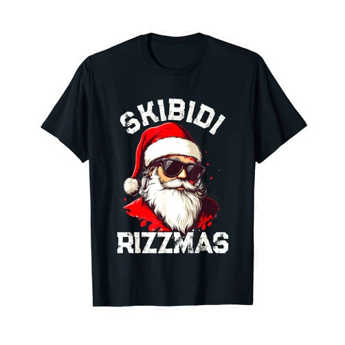 Christmas Apparel & Gifts HHWCo. Skibidi Rizzmas Sigma Santa Rizz Sunglasses T-Shirt