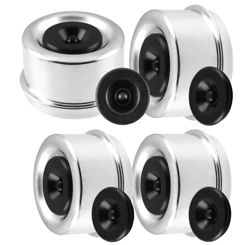 JADODE Trailer Bearing Dust Cap 1.98 in Trailer Axle Dust Cap with 8 Rubber Plugs Heavy Duty Grease Covers Bolt Metal Trailer Hub Dust Caps for Most 2000-3500 lbs Axles Dexter Trailer Camper RV