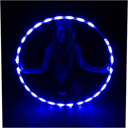 GlowCity LED Hula Hoop 36 inch Glow in The Dark Fitness Dance Workout Exercise Light Up Hula Hoop for Kids and Adults - Rainbow