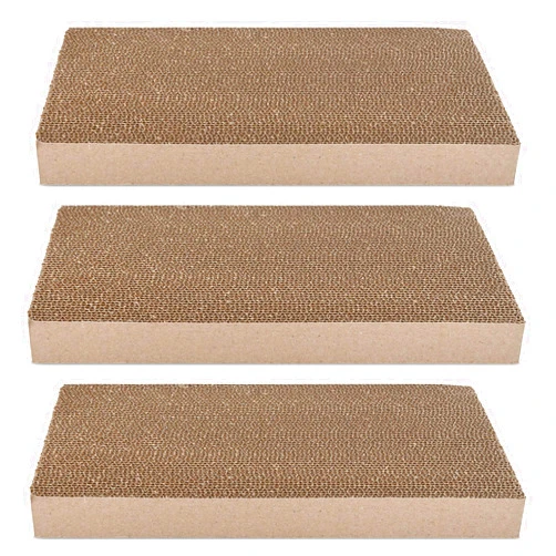 Navaris Cardboard Cat Scratcher Pads (Pack of 3) - Scratching Pad Boards Made of Reversible Corrugated Cardboard for Cats to Scratch 17
