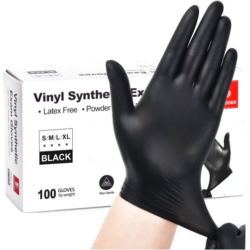 Schneider Vinyl Synthetic Exam Gloves, 4 Mil, Latex Free Disposable Gloves for Medical, Cooking, Cleaning, and Food Prep