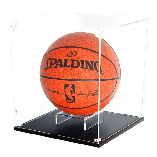 KOLIPI Basketball Display Case, Clear Acrylic Display Box for Full Size Basketball, Stand for Autographed Ball Showcasing, Watch The Video to Assemble (10.6x10.6x11.8 inch, 27x27x30 cm)
