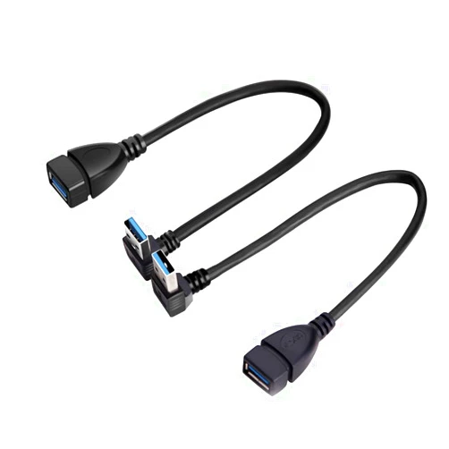 Oxsubor SuperSpeed USB 3.0 Male to Female Extension Data Cable Up and Down Angle 2PCS for PC,Laptop etc..(20CM,8IN)