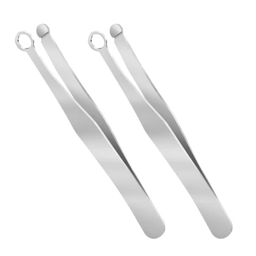 KALIONE Universal Nose Hair Trimming Tweezers Universal Nasal Clippers Round Tip Nose Clippers for Men Women Noses Hair Cutter Manual Nose Hair Trimmer for Noses, Sideburns, Brow, Body(2 Packs)