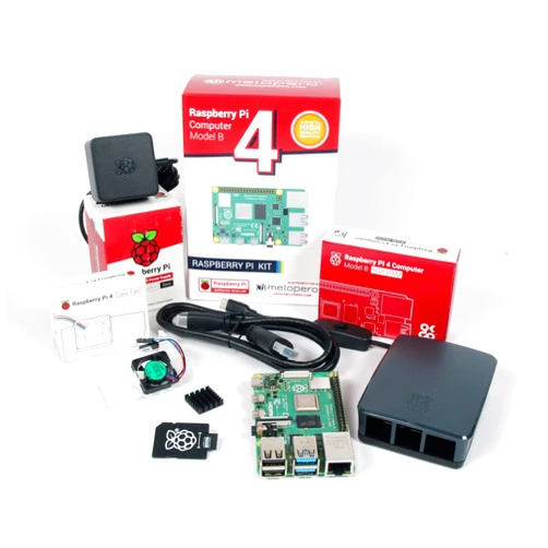 Melopero Raspberry Pi 4 Computer Official Full Kit with Official Fan System (8GB RAM, Black) 8GB RAM BLACK