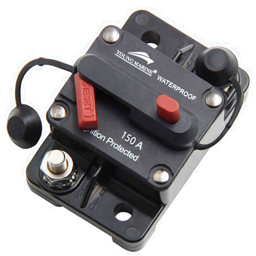 Young Marine Circuit Breaker for Boat Trolling with Manual Reset,Water Proof,12V- 48V DC