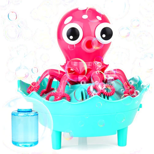 KIDWILL Bubble Machine, Portable Bubble Maker Toy for Kids Toddlers, Durable Automatic Bubble Blower for Outdoor Wedding Birthday Party, Powered by Plug-in or Battery (Octopus)