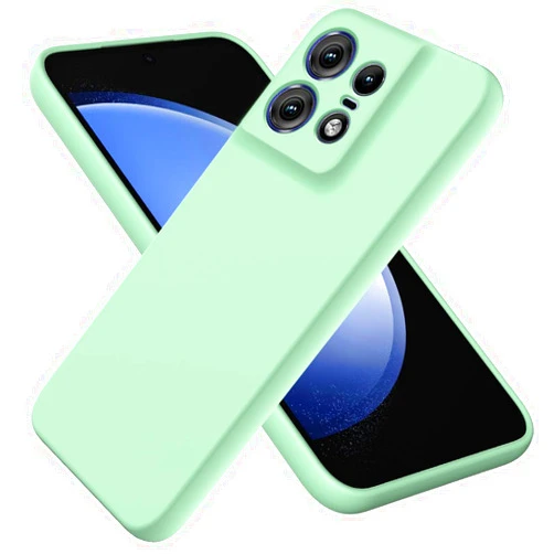 HWPIVOX Case for Motorola Edge 50 Pro, Silicone Protective Phone Case for Motorola Edge 50 Pro with Silicone Lanyard, Slim Thin Soft Shockproof Cover Green