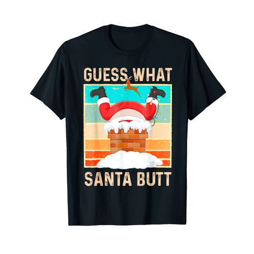 Guess What Santa Butt Father Christmas Saint Xmas Vintage T-Shirt