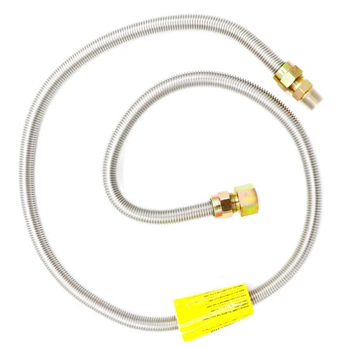 Appliance Pros 1/2 I/D, 5/8 O/D Gas Stove Flexible Hose Gas Line, Braided Stainless Steel, Fit Most Range and Grill Models 1/2 MIP x 3/4 FIP, 60 inch
