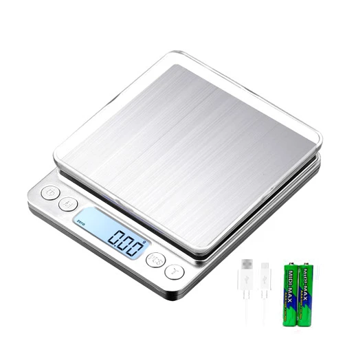KUBEI Upgraded Large Range Small Kitchen Scale, USB Charging Mini Food Electronic Scale, High Accuracy Cooking Scale, Pocket Scale with LCD Display, 1kg/0.01