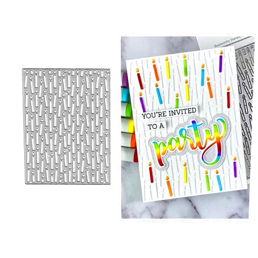 BeetirryHu Candle Background Frame Metal Die Cuts, Happy Birthday Frame Metal Cutting Dies Cut Stencils Card Paper Craft DIY Template Metal Cutting Dies Album Embossing Paper Dies for Card Making Scrapbooking