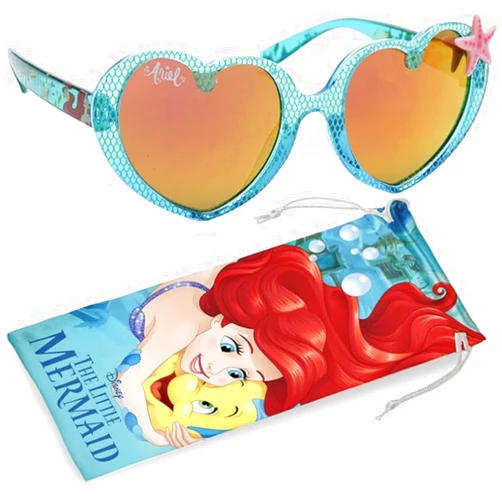 Sun-Staches Little Mermaid Disney Sunglasses for Kids Stylish, Comfortable & Durable UV-Protective Mickey Mouse Mermaid Sunglasses With Soft Carrying Case - Official Ariel Accessories for Girls