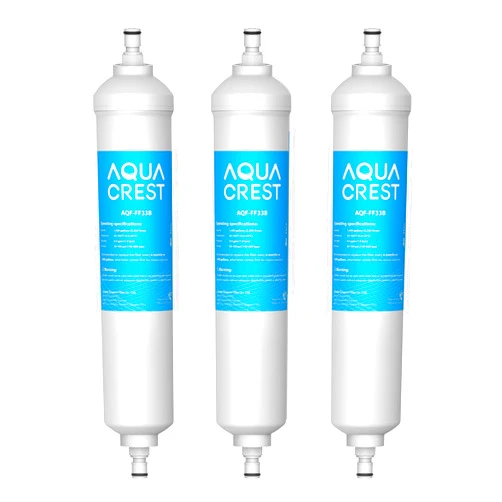 AQUA CREST GXRTQR Inline Water Filter, Replacement for GE® GXRTQR, Reduces Chlorine, Fluoride, Limescale and More, 3 Filters (Package may vary)