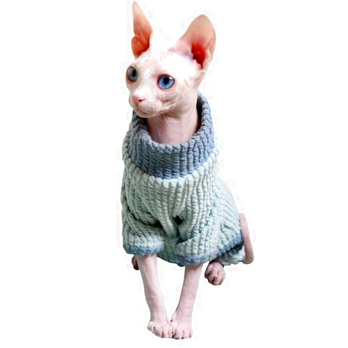 Bonaweite Hairless Cats T-Shirt Dress, Breathable Cat Wear Clothes Vest Shirts for Sphynx, Cornish Rex, Devon Rex, Peterbald Medium
