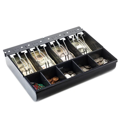 Volcora Cash Drawer Tray - 11.7 x 10.3 x 2.3 Inch Cash Register Insert - 4 Bill / 5 Coin Replacement Cash Tray 13