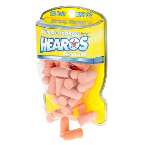 HEAROS Ultimate Softness Series Noise Cancelling Disposable Foam Earplugs NRR 32 Hearing Protection (20 Pair)