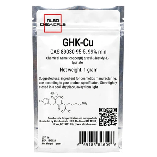 Albochemicals GHK-CU Copper Peptide Powder, 99% min, CAS 89030-95-5, 1 gram
