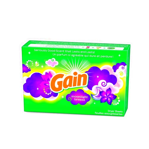 Gain Dryer Sheets - Moonlight Breeze - 60 Count Dryer Sheets Per Box - One (1) Box
