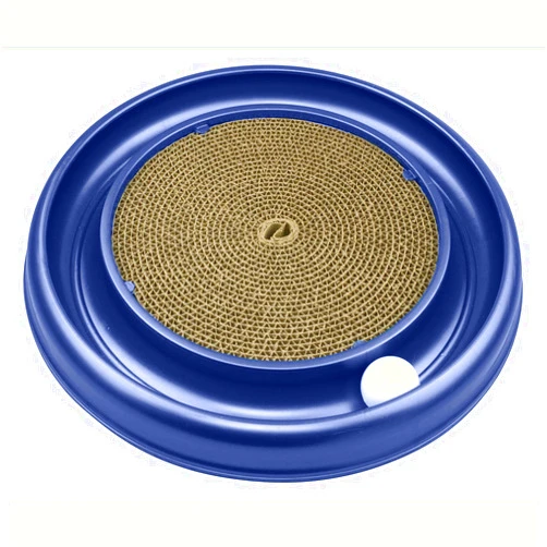 Jialansm Corrugated Paper Cat Scratch Board, Round with Ball Hard Wear Ball Pet Claw Toy