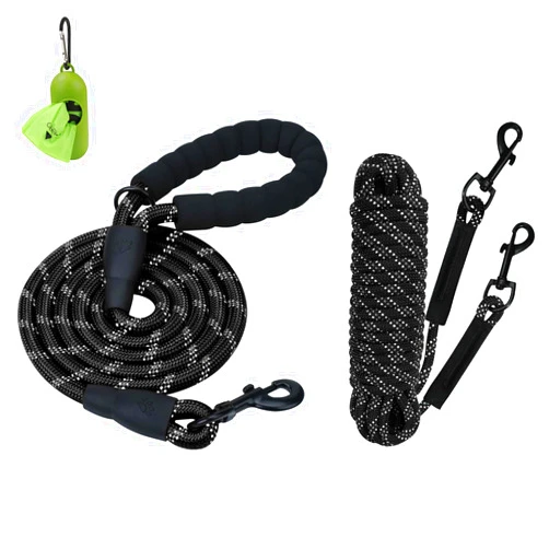 Taglory 15FT Long Dog Leash and 4 FT x 1/2 inch Rope Dog Leash, Recall Training Leash with 2 Swivel Hooks for Large Medium Small Dogs Walking, Camping, or Backyard