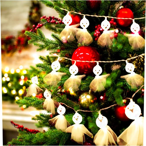 Ciwich Christmas Decoration Lights，10Ft 20 LED Christmas Lights Battery Operated Bedroom Outdoor，Waterproof Cute Smileing Fairy Christmas Lights for Party, Yard, Garden, Christmas, Home Decor