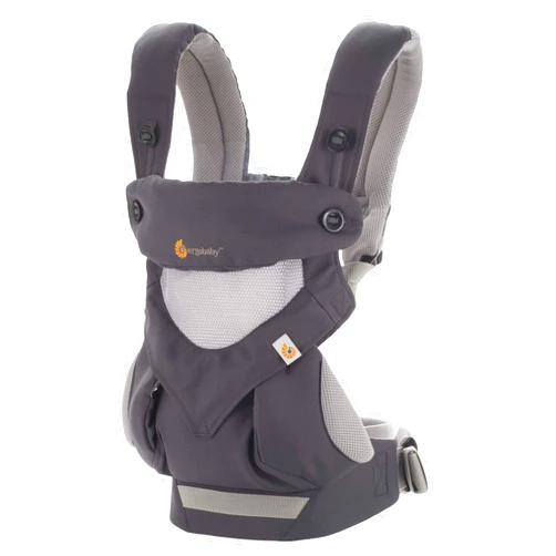 Ergobaby 360 All-Position Baby Carrier with Lumbar Support (12-45 Pounds), Carbon Grey, Cool Air Mesh