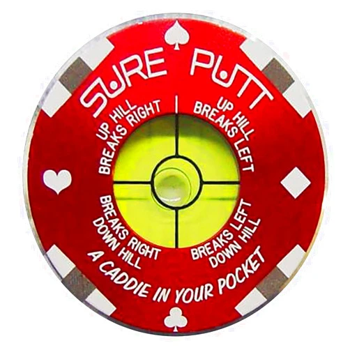 Sure Putt Golf Sure Putt Pro - Golf Putting Aid & Green Reader - Red Poker Chip