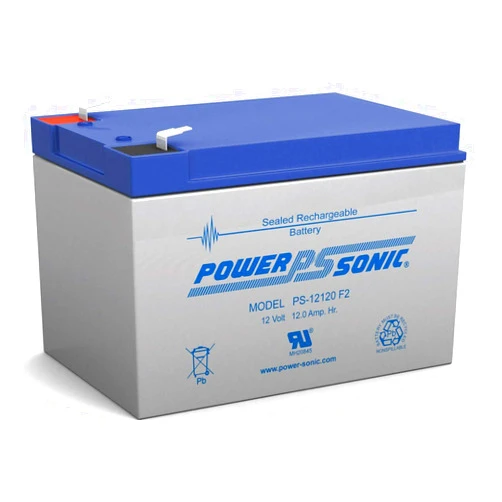 Power Sonic Powersonic PS-12120F2-12 Volt/12 Amp Hour Sealed Lead Acid Battery with F2 Terminals