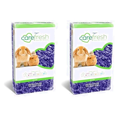 Carefresh 99% Dust-Free Purple Natural Paper Small Pet Bedding with Odor Control, 23 L (Pack of 2)