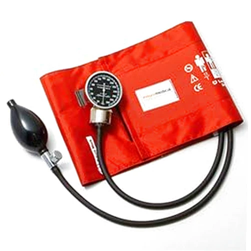 McKesson Deluxe Pocket Aneroid Sphygmomanometer, Blood Pressure with Cuff, Orange, Adult Large, 1 Count
