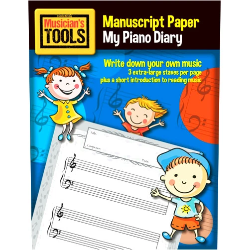 By Creativity Workshop (Author) MUSICIAN’s TOOLS - Manuscript Paper – My Piano Diary: Write down your own music! 3 extra large staves per page + Bonus contents (How to read music)