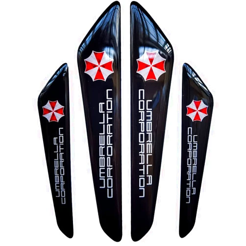 HINSCR Car Door Handle Scratch Protector Decal Residen t Evi l Umbrella Corporation Car Door Anti-Scratch Decal Rearview Mirror Protector Decal Anti-Scratch Stripe Stickers(Style J-black-4pcs)