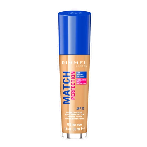 Rimmel London Match Perfection Foundation Spf20 103 True Ivory 30ml